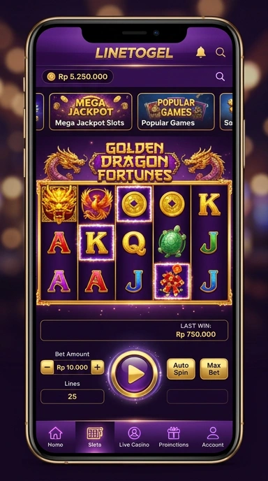 Layar utama linetogel — antarmuka bersih setelah instalasi